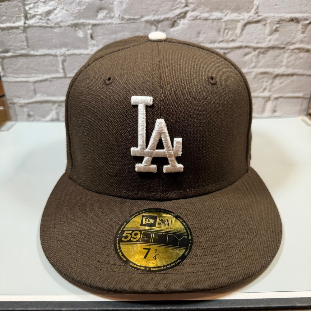 New Era LA Dodgers 100th Anniversary 59FIFTY Fitted Hat Brown 7 1/4 Cooperstown